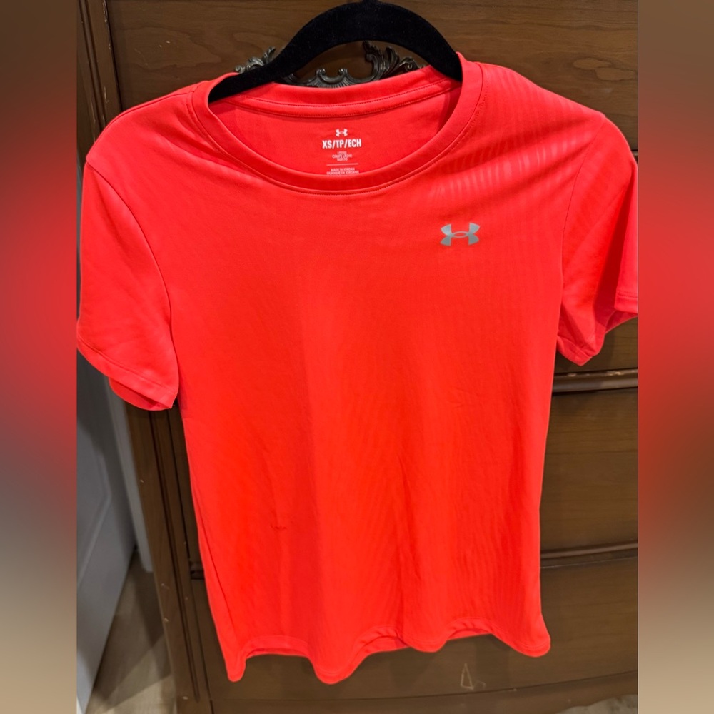 Under Armour Orange Fitted Short Sleeve Tee
